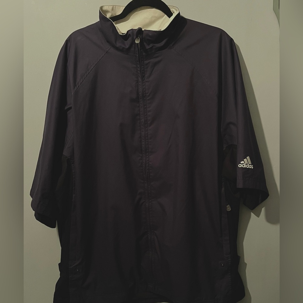 Adidas Men's Black Short Sleeve Wind Shirt. Size XL. Excellent used condition